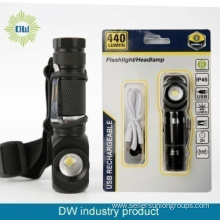 USB Rechargeable Flashlight/Headlamp